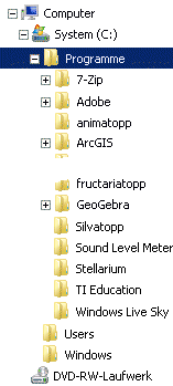 Programme im Laufwerk C