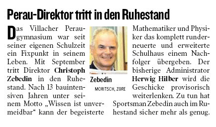 Artikel in der Kleinen Zeitung